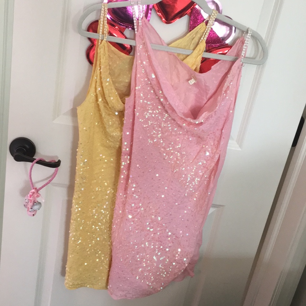 Sparkly matching tank tops